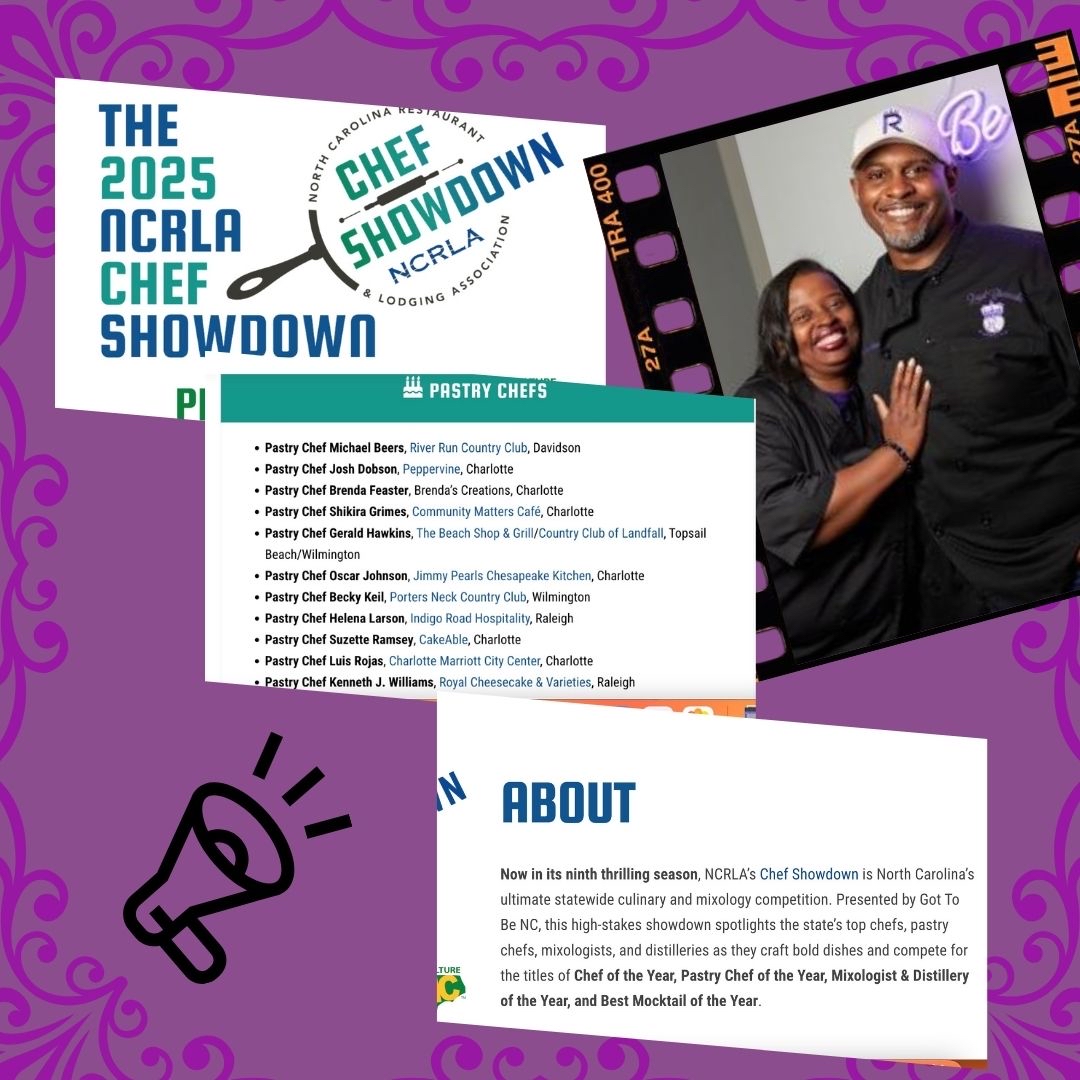 Exciting News from Royal Cheesecake &amp; Varieties! 🎉

Our Head Pastry Chef, Kenneth J., has been selected to compete in the 2025 NCRLA Chef Showdown! 

Let's show our support for Chef Kenneth in the comments below! #ChefKennethJ #NCRLAChefShowdown #gottobeNC
