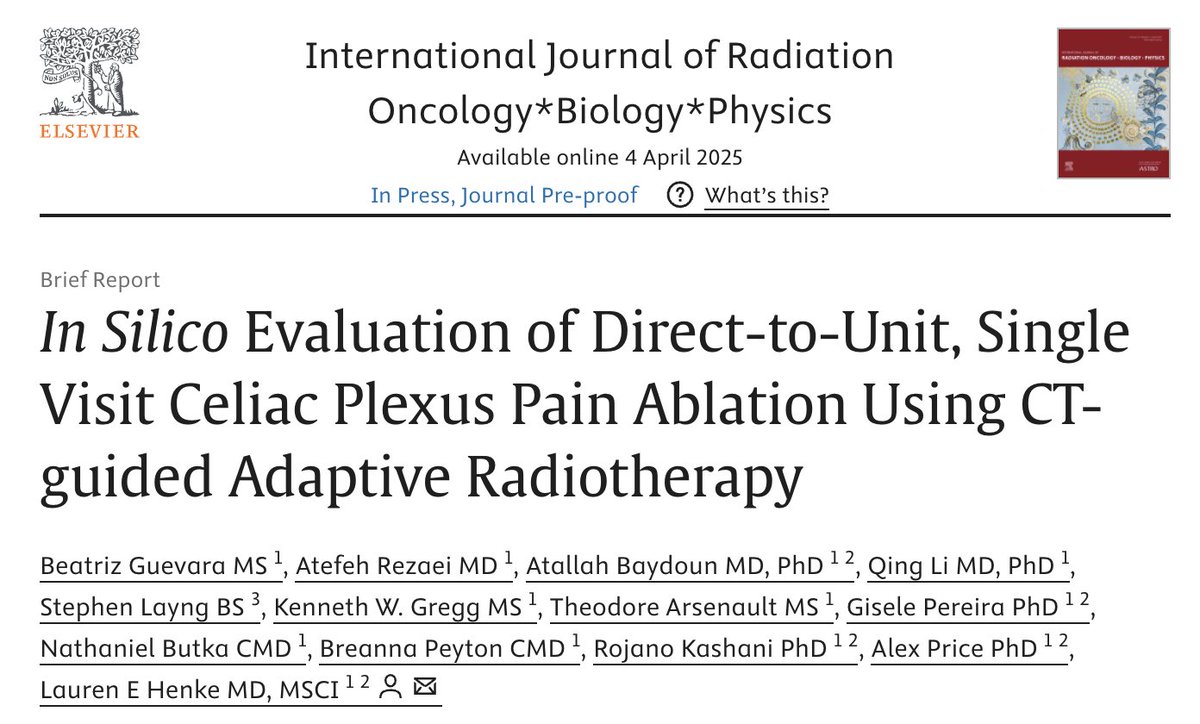 Alex Price (@aprice_beamon) on Twitter photo Hot out of the adaptive research oven!! Huge congrats to one of our rock star residents, <a href="/Betyguevarasoto/">Beatriz Guevara</a> for her awesome work in <a href="/IJROBP/">IJROBP - The Red Journal</a> for direct-to-unit/sim-free RT in highly complex treatment settings. Clinical trial opening soon by <a href="/lauren_henke/">Lauren Henke, MD, MSCI</a> <a href="/MichaelYanMD/">Michael Yan, MD MPH</a> !! <a href="/RadOncUH/">RadOncUH</a> Hot out of the adaptive research oven!! Huge congrats to one of our rock star residents, <a href="/Betyguevarasoto/">Beatriz Guevara</a> for her awesome work in <a href="/IJROBP/">IJROBP - The Red Journal</a> for direct-to-unit/sim-free RT in highly complex treatment settings. Clinical trial opening soon by <a href="/lauren_henke/">Lauren Henke, MD, MSCI</a> <a href="/MichaelYanMD/">Michael Yan, MD MPH</a> !! <a href="/RadOncUH/">RadOncUH</a>