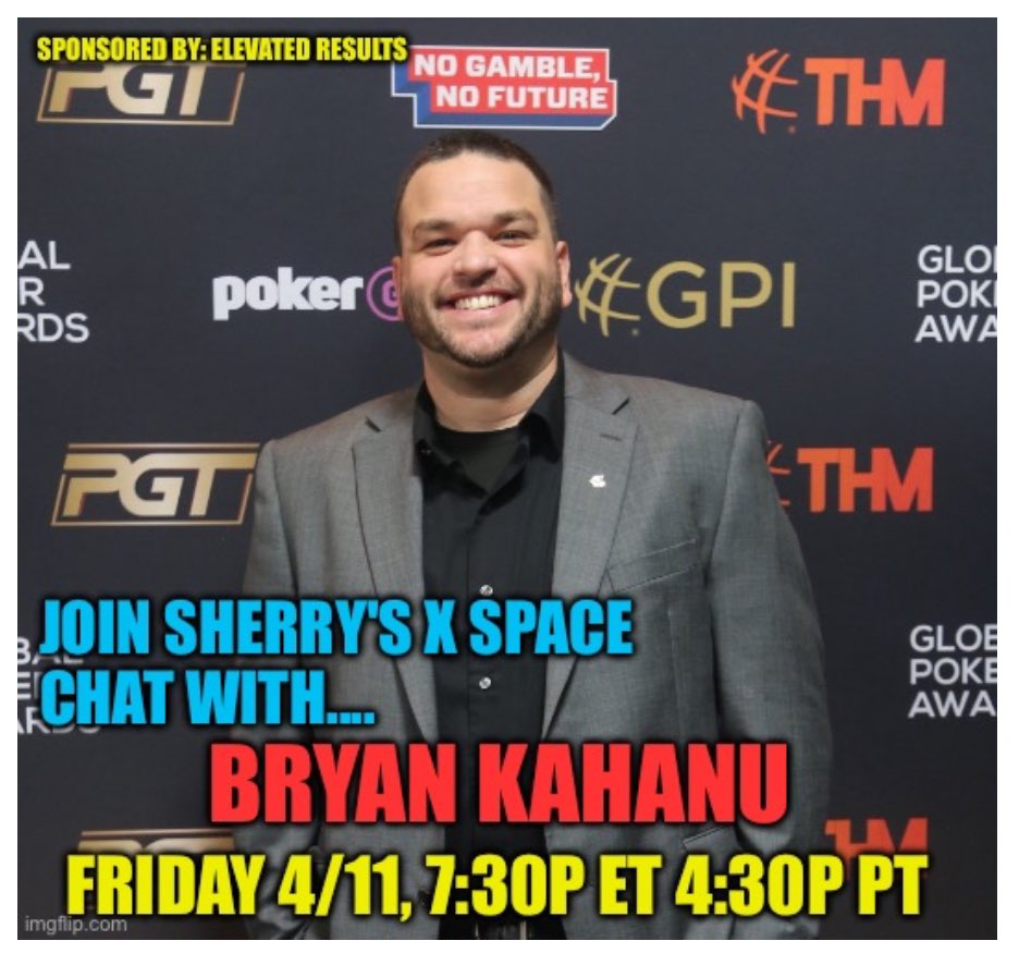 Mark your calendars and set your alarms....get ready to get to know <a href="/theb52bomber/">theb52bomber.eth</a> a lil better!  As we chat about poker and NFTs.

Friday 4/11, 7:30p ET  4:30p PT

<a href="/rickroc9/">Rick OConnell</a> <a href="/ThePokerBoss/">Sean McCormack</a> <a href="/LarryFinesGhost/">Larry Fine</a> <a href="/RizardOfOdds/">Todd Rizzo</a> @Karen_Chess1 <a href="/mjbloech/">Maureen B.</a> <a href="/KewlChick_/">KewlChick 🦍</a> <a href="/isaacasimoff/">AsImOff</a>