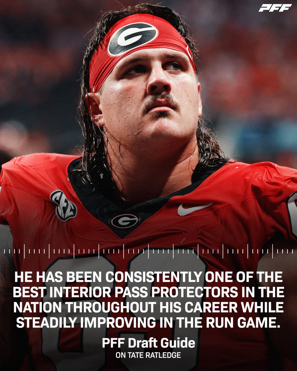 Georgia’s Tate Ratledge is an ascending player📈

He allowed only 2 sacks in his ENTIRE career