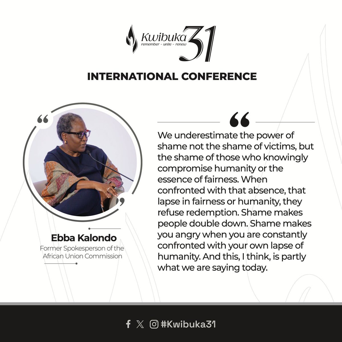 Ebba Kalondo, former spokesperson of the African Union Commission, reflects on how shame can harden those who compromise fairness and humanity. Instead of seeking redemption, they often double down when confronted with their moral failure. #Kwibuka31 

youtube.com/watch?v=sz6z18…
