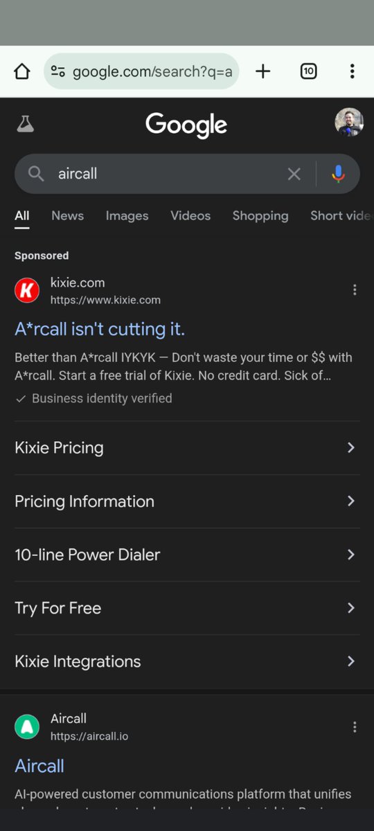 One of my favorite examples of running ads against competitor keywords <a href="/edwardeachday/">Edward Sturm</a>