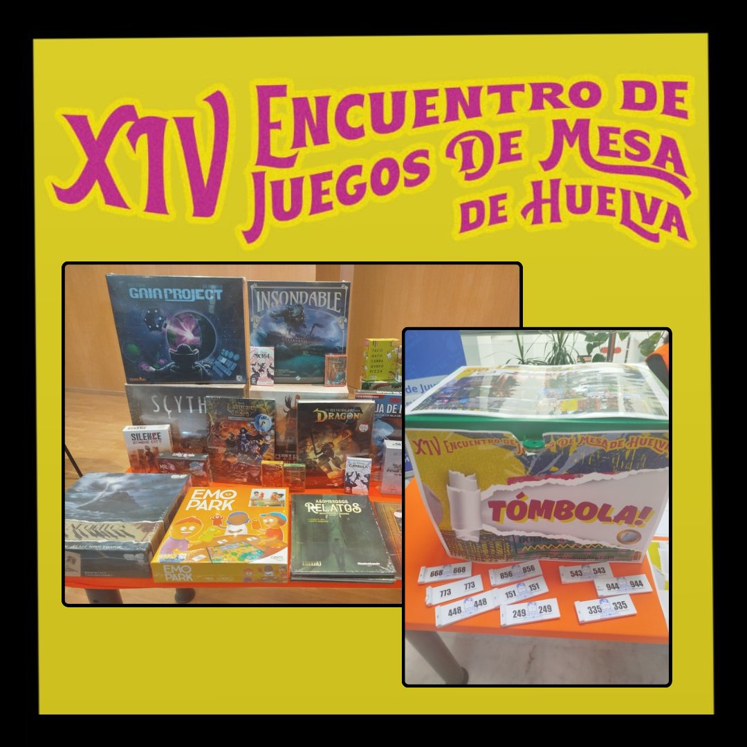 ¡Cuenta atrás para nuestra #GranTómbola! 🗳️ 🎁
¡No te quedes sin tus números!

#HuelvaJuega a #Juegosdemesa