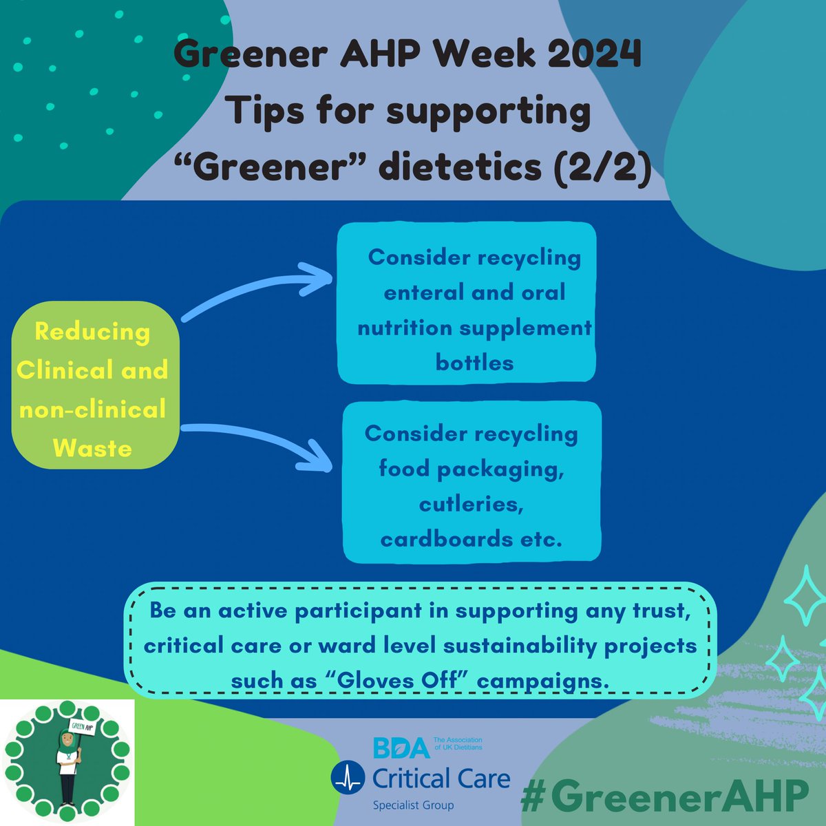 Critical Care Specialist Group of @BDA_Dietitians (@bdacriticalcare) on Twitter photo On Greener AHP Week, we are sharing facts and tips on sustainability and dietetics!
#greenerahpweek2025
@bda_dietitians <a href="/BDA_Sustainable/">BDA Sustainable Diets Specialist Group</a> On Greener AHP Week, we are sharing facts and tips on sustainability and dietetics!
#greenerahpweek2025
@bda_dietitians <a href="/BDA_Sustainable/">BDA Sustainable Diets Specialist Group</a>