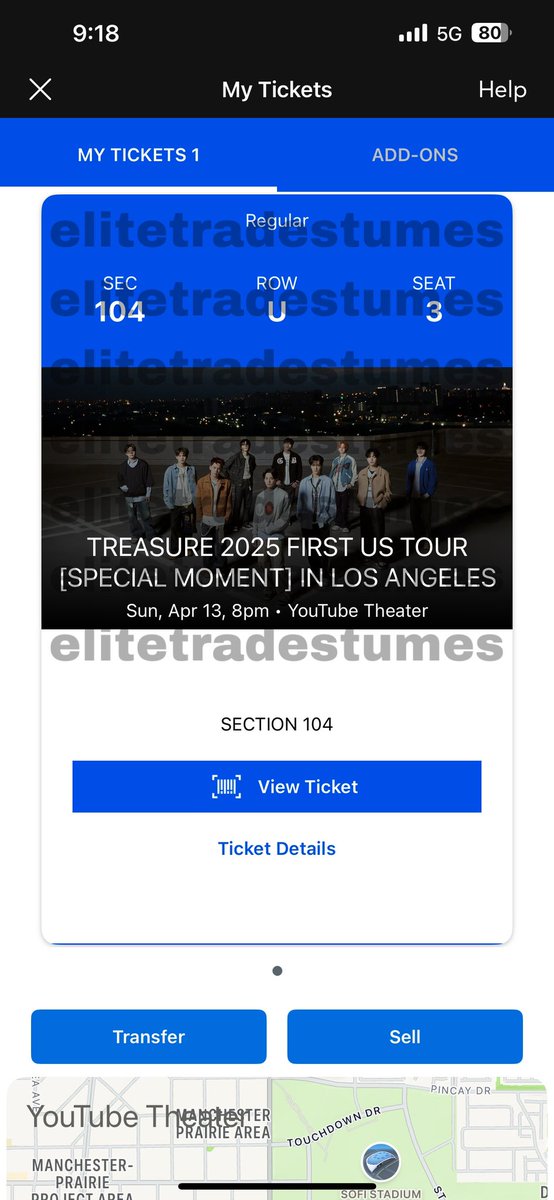 wts one treasure ticket LA 4/13/25
(can’t go anymore 😔) (for proof my insta is elitetradestumes) 
- $100 below fv 
- can ft while sending the ticket 
-PayPal, Venmo, Zelle, Apple Pay 
- need gone asap 
/can do payment plan/

available: ✅