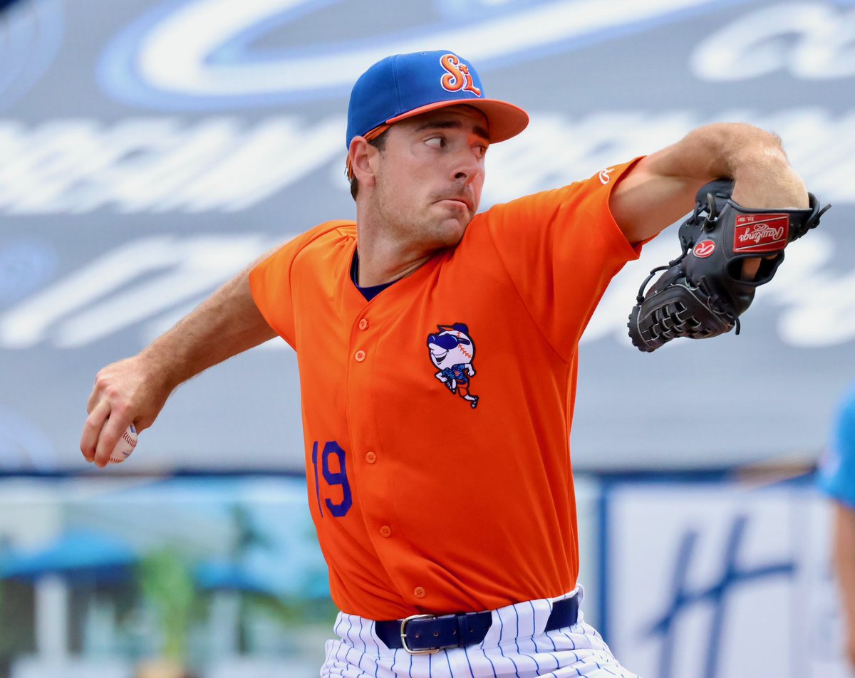 mikemayer22's tweet image. Matt Allan pitching for the St. Lucie Mets in his first outing in 2,045 days: 

2.2 IP, 2 H, 0 R, 1 BB, 5 K, 44 pitches/28 strikes

Fastball was consistently 96-97 mph and cutter 90-91 mph.