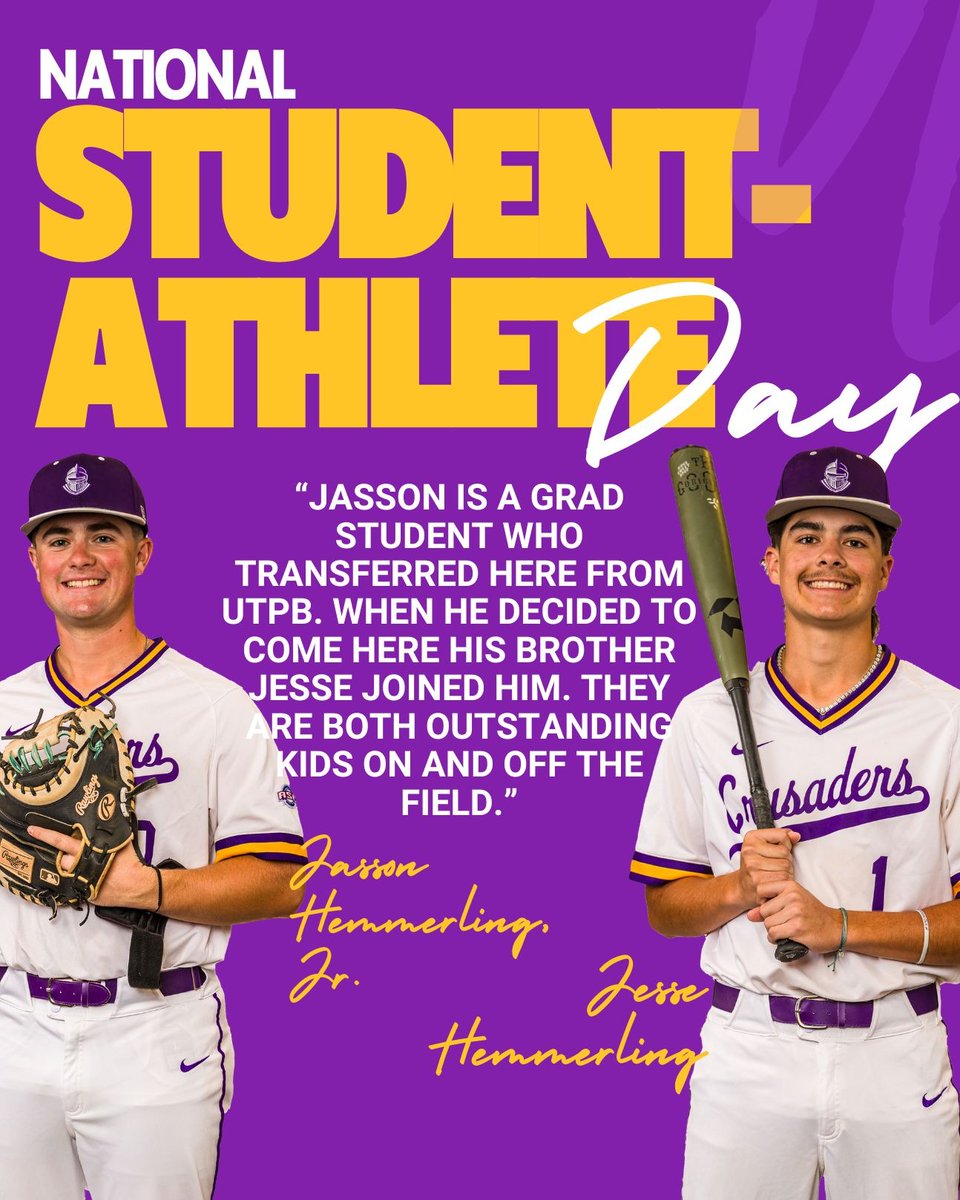 UMHB Baseballā¾ (@crubaseball) on Twitter photo āHEMMERLING BROTHERSā
#nationalSAday | #gocru āHEMMERLING BROTHERSā
#nationalSAday | #gocru