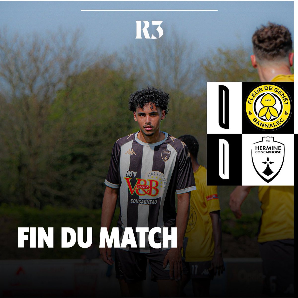 𝗙𝗜𝗡 𝗗𝗨 𝗠𝗔𝗧𝗖𝗛 🖤🤍

Match nul pour les coéquipiers d’Alexis Gourmelon 🤗
Malgré le soleil et la chaleur tapante, nos herminois ont su résister aux offensives des jaunes, quelques occasions sont à noter pour nos joueurs sans réellement apporter un grand danger 😛