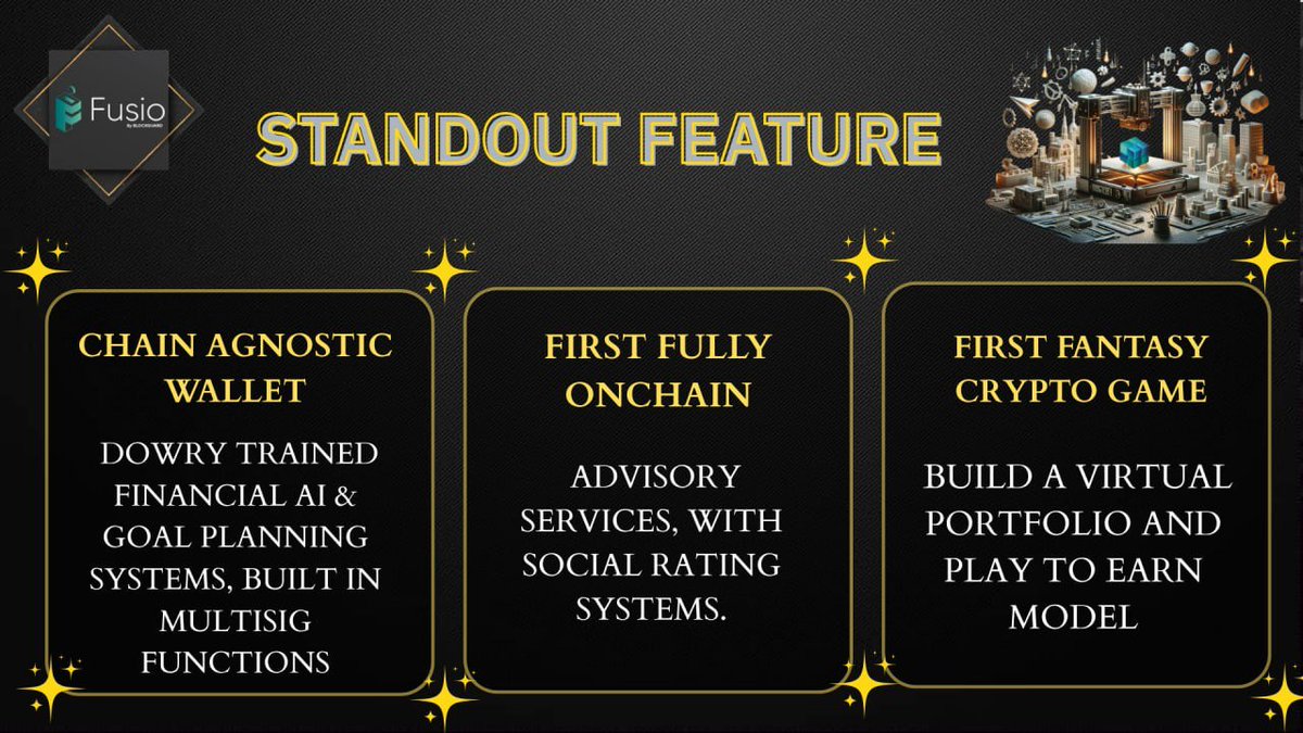 BlockGuard (@blockguard1) on Twitter photo ๐จ Big things are happening at <a href="/BlockGuard/">Block Guard</a>
Check out the STANDOUT FEATURES of #Fusio โ the ultimate Web3 power tool! ๐
โจ CHAIN AGNOSTIC WALLET โ with Dowry-trained AI & Multisig
โจ FULLY ONCHAIN ADVISORY + Social Ratings
โจ 1st FANTASY CRYPTO GAME โ build a virtual portfolio & ๐จ Big things are happening at <a href="/BlockGuard/">Block Guard</a>
Check out the STANDOUT FEATURES of #Fusio โ the ultimate Web3 power tool! ๐
โจ CHAIN AGNOSTIC WALLET โ with Dowry-trained AI & Multisig
โจ FULLY ONCHAIN ADVISORY + Social Ratings
โจ 1st FANTASY CRYPTO GAME โ build a virtual portfolio &