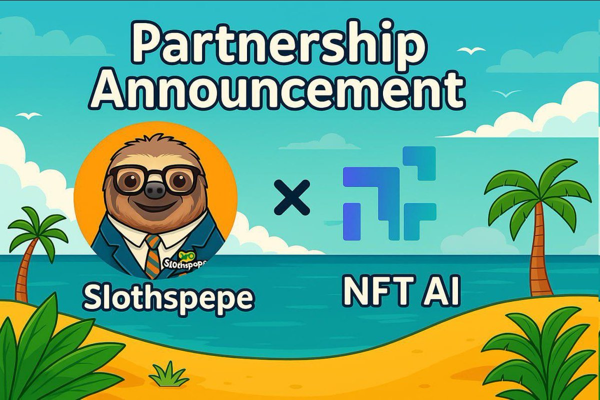 NFT Ai (@nftai_ai) on Twitter photo ๐จ Partnership Announcement: NFTAI x <a href="/Slothspepe/">Slothspepe (Official)</a> ๐จ
Weโre thrilled to partner with SlothsPepe, one of the rising stars in the meme-token world! ๐ฆฅ๐ฅ
Together, weโre bridging meme culture and AI creativity โ empowering the SlothsPepe community to turn imagination into NFTs on ๐จ Partnership Announcement: NFTAI x <a href="/Slothspepe/">Slothspepe (Official)</a> ๐จ
Weโre thrilled to partner with SlothsPepe, one of the rising stars in the meme-token world! ๐ฆฅ๐ฅ
Together, weโre bridging meme culture and AI creativity โ empowering the SlothsPepe community to turn imagination into NFTs on