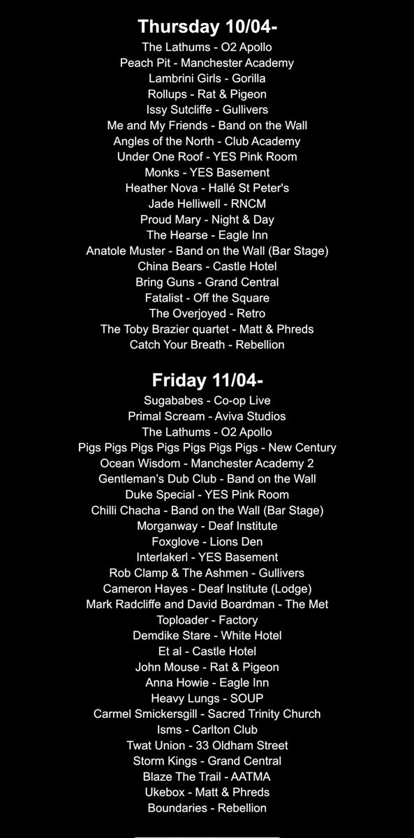 Manchester Gigs tweet media
