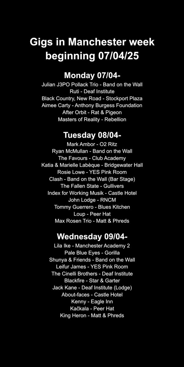 Manchester Gigs tweet media