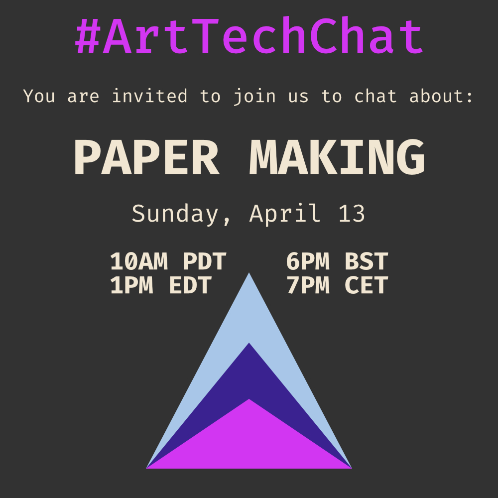 ArtTechChat's tweet image. Thanks, pals!

That&apos;s it for today.  Next week&apos;s topic is: Paper Making.

Follow #ArtTechChat and #ArtTechChatDaily for more during the week.