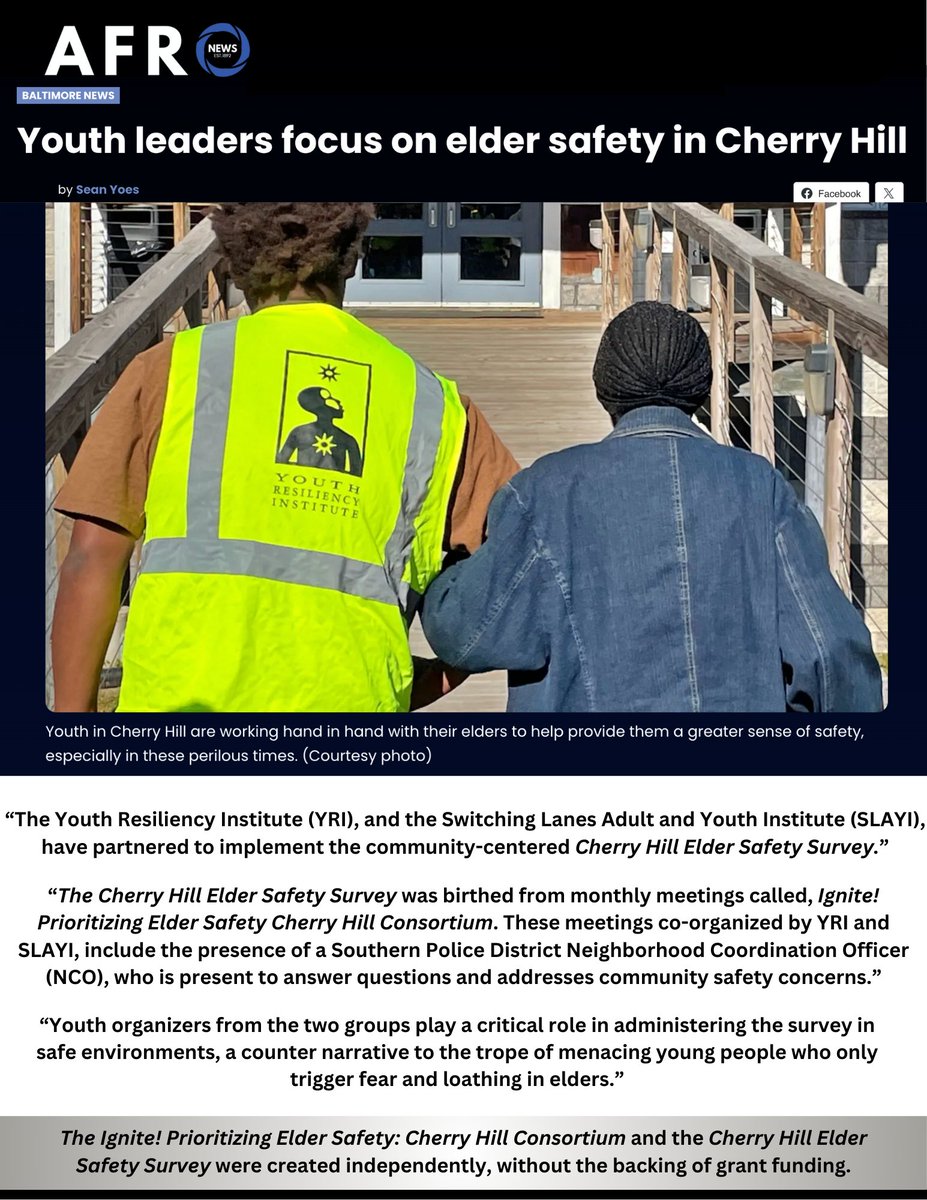 The "Ignite-Prioritizing Elder Safety: Cherry Hill Consortium" &amp; the "Cherry Hill Elder Safety Survey" were created without grant funding, emphasizing the power of fostering community safety initiatives through cooperative economics. *Funding cuts do not affect this initiative.
