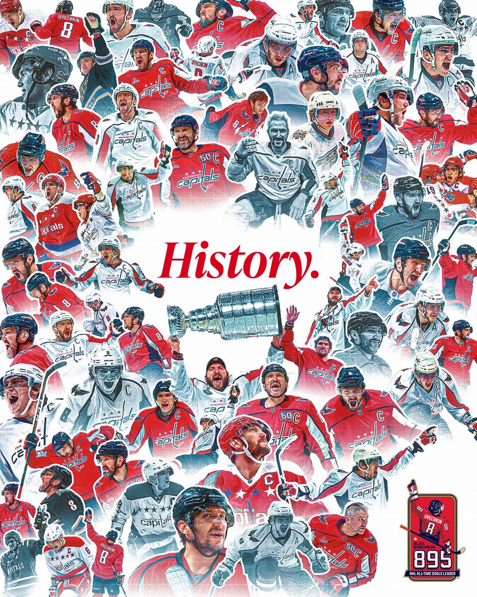 The new leader in all-time NHL goals scored, Alex Ovechkin 🫡