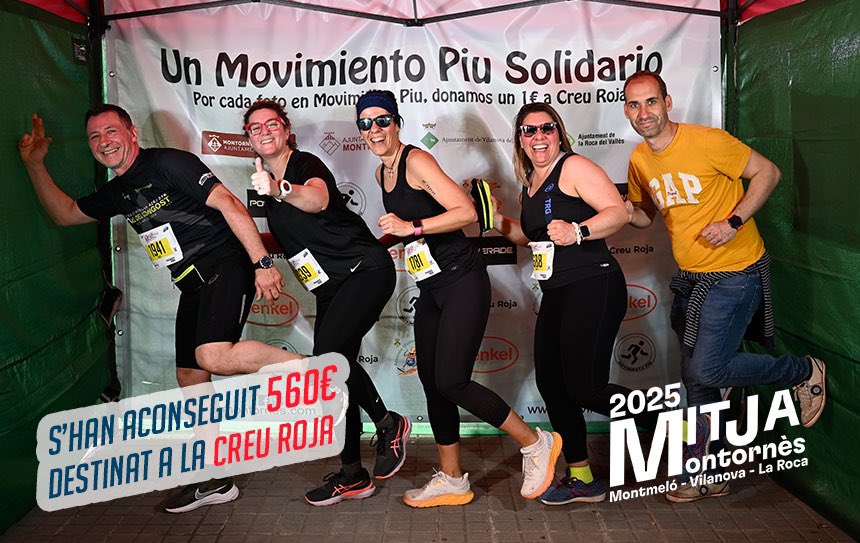 🏃🏻‍♀️Movimiento Piu |

👏🏽Avui s’han aconseguit fer 280 fotos en Movimiento Piu que es tradueix en 560€ per projectes socials de Creu Roja a la comarca.

🤝🏽Volem contribuir amb  iniciatives com aquestes per al benestar social sostenible.

📸Totes les fotos a mitjamontornes.com