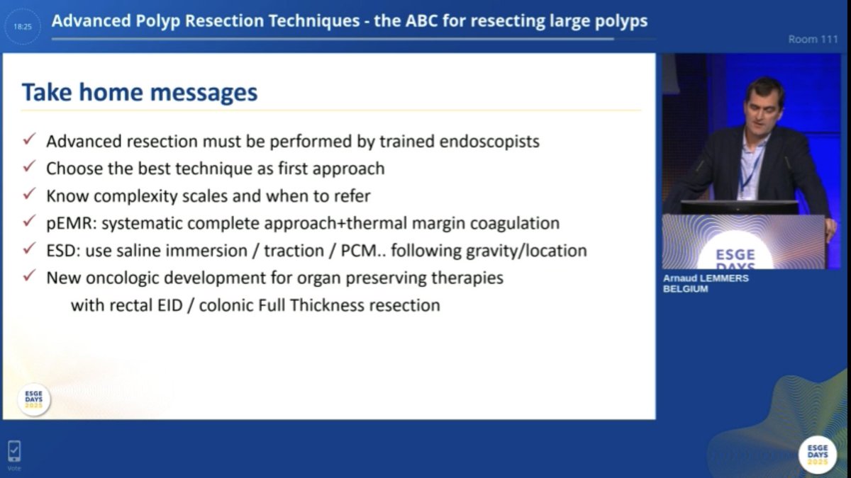 Steven Bollipo (@stevenbollipo) on Twitter photo This talk by <a href="/LemmersArnaud/">Arnaud Lemmers</a> is excellent. Great question from <a href="/mariapellise1/">mariapellise</a> yes, there is a lesion but what about the pt? There is >1 way to remove large polyps, EMR, pEMR, uEMR, ESD, hybrid ESD Key is good optical assessment & optimal technique for that patient. #esgedays2025 This talk by <a href="/LemmersArnaud/">Arnaud Lemmers</a> is excellent. Great question from <a href="/mariapellise1/">mariapellise</a> yes, there is a lesion but what about the pt? There is >1 way to remove large polyps, EMR, pEMR, uEMR, ESD, hybrid ESD Key is good optical assessment & optimal technique for that patient. #esgedays2025