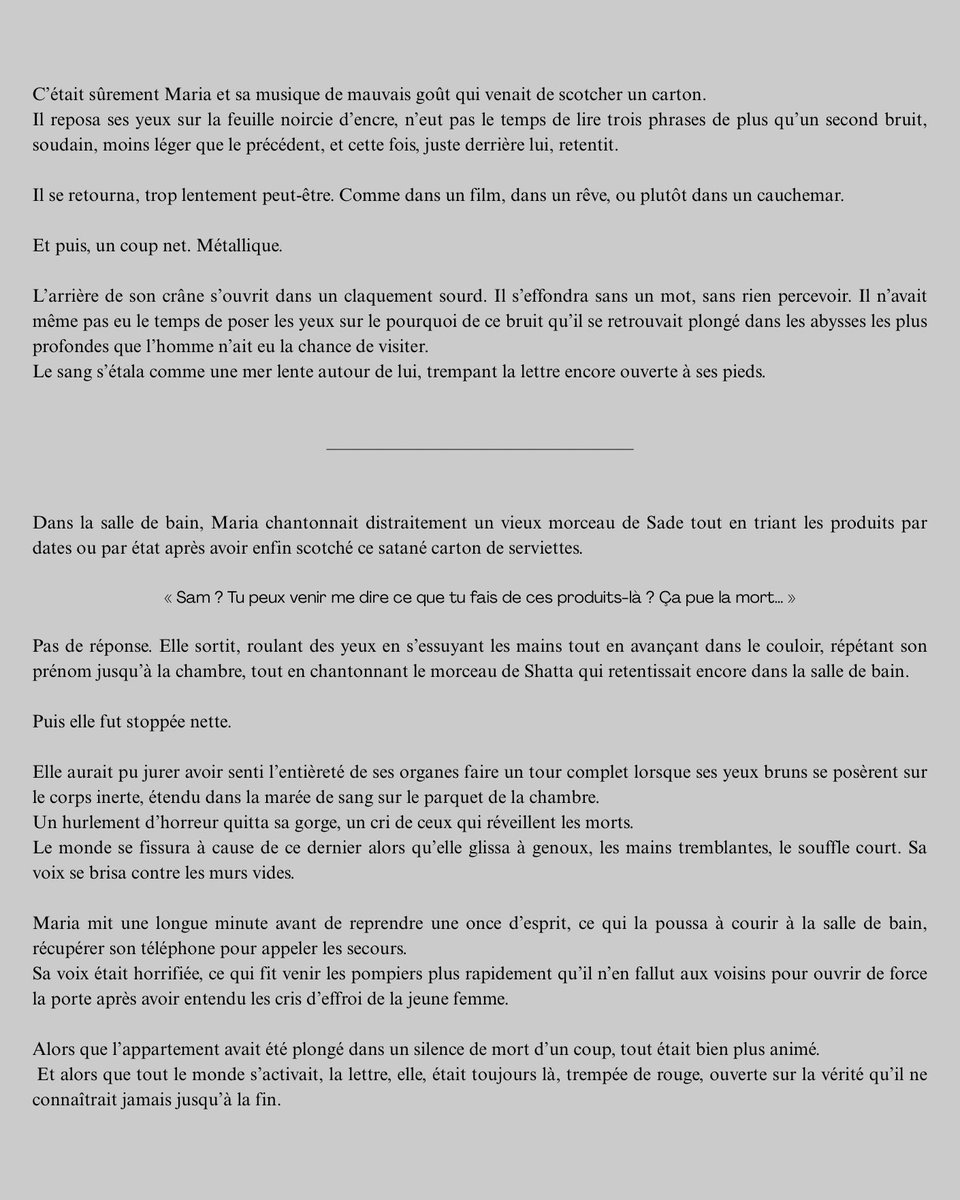 nuit du samedi 5 avril 2025. 
point de vue omniscient. 
tw : violence, sang