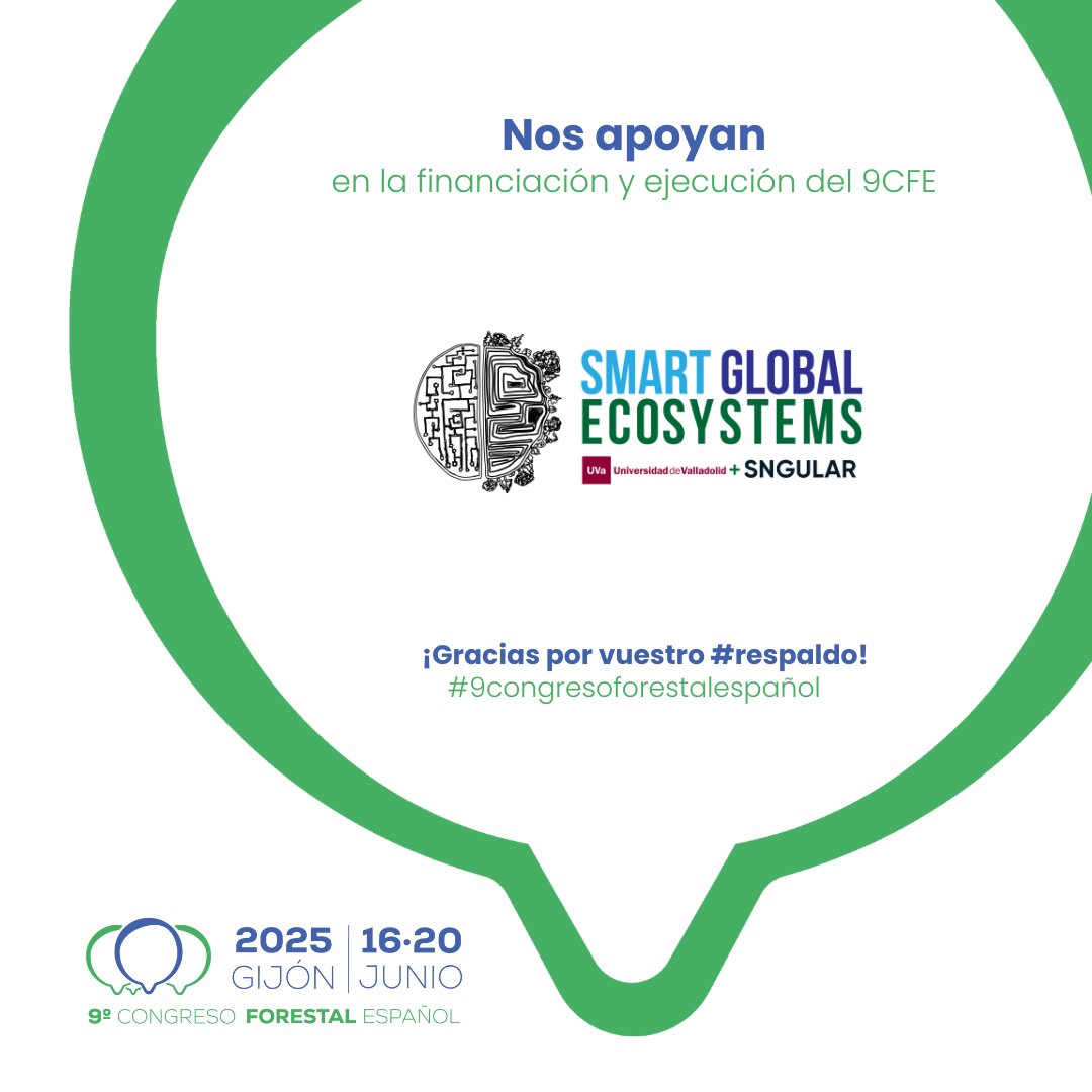 congresoforesta's tweet image. 🤝🏽 #Alianzas9CFE
Más apoyos al #9CFE, que hacen que este congreso sea posible. En la modalidad de patrocino &apos;Castañal&apos;, contamos con entidades que ya son incondicionales de este encuentro: @PEFCSpain, @FCesefor, #SmartGlobalEcosystems, de @YoungForesters, y @ctforestal.
¡Gracias!