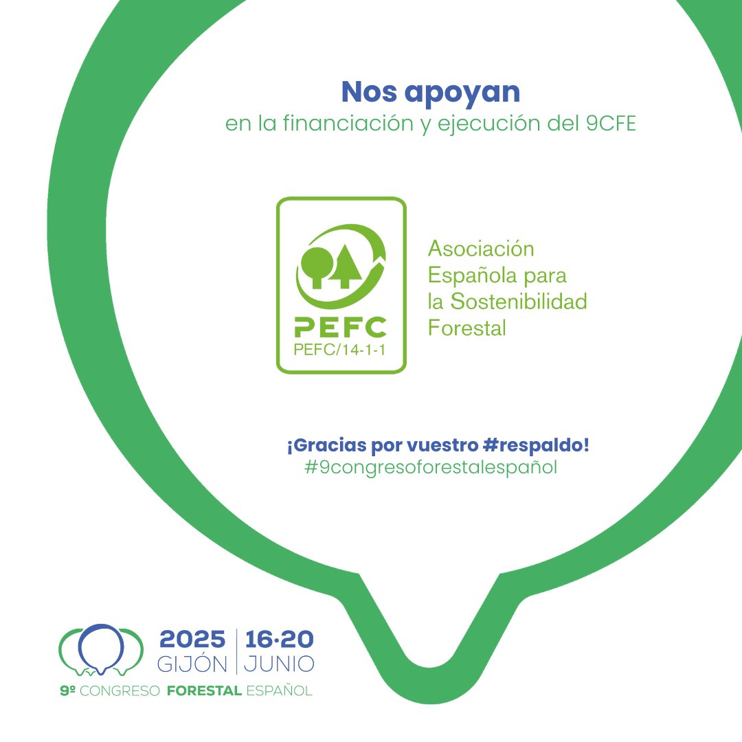 congresoforesta's tweet image. 🤝🏽 #Alianzas9CFE
Más apoyos al #9CFE, que hacen que este congreso sea posible. En la modalidad de patrocino &apos;Castañal&apos;, contamos con entidades que ya son incondicionales de este encuentro: @PEFCSpain, @FCesefor, #SmartGlobalEcosystems, de @YoungForesters, y @ctforestal.
¡Gracias!
