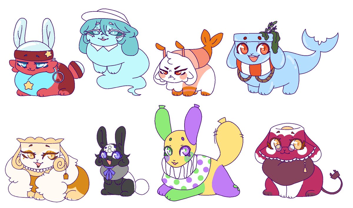 Inkedpompom's tweet photo. Second batch of the bunnies!!!!

#dandysbunnyau #dandysworld #dandysworldfanart #gigi #connie #shrimpo #finn #teagan #toodles #looey #brightney https://t.co/sK4QEfJ4Ny