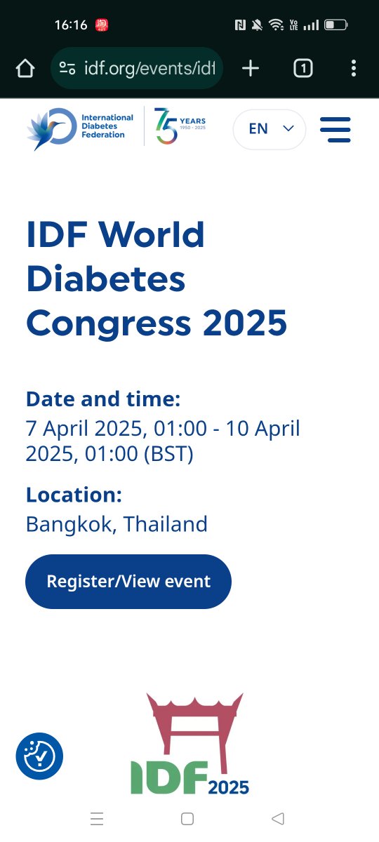 Excited to attend #IDF World Diabetes Congress 2025 in Bangkok, starting tomorrow.