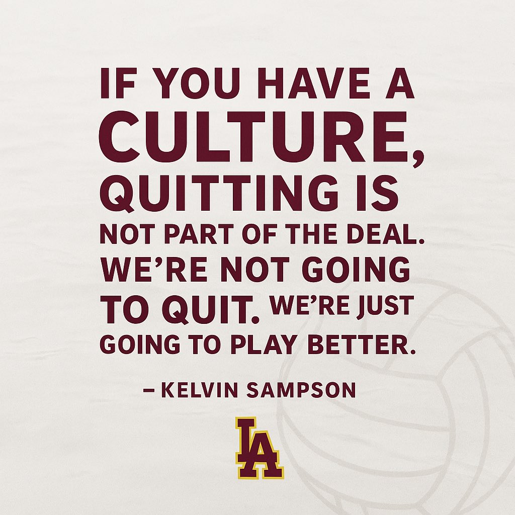 “If you have a culture, quitting is not part of the deal. We’re not going to quit. We’re just going to play better.”
- Kelvin Sampson

Culture matters. Keep fighting. Keep improving. Together.
#NoQuit #KeepGrowing