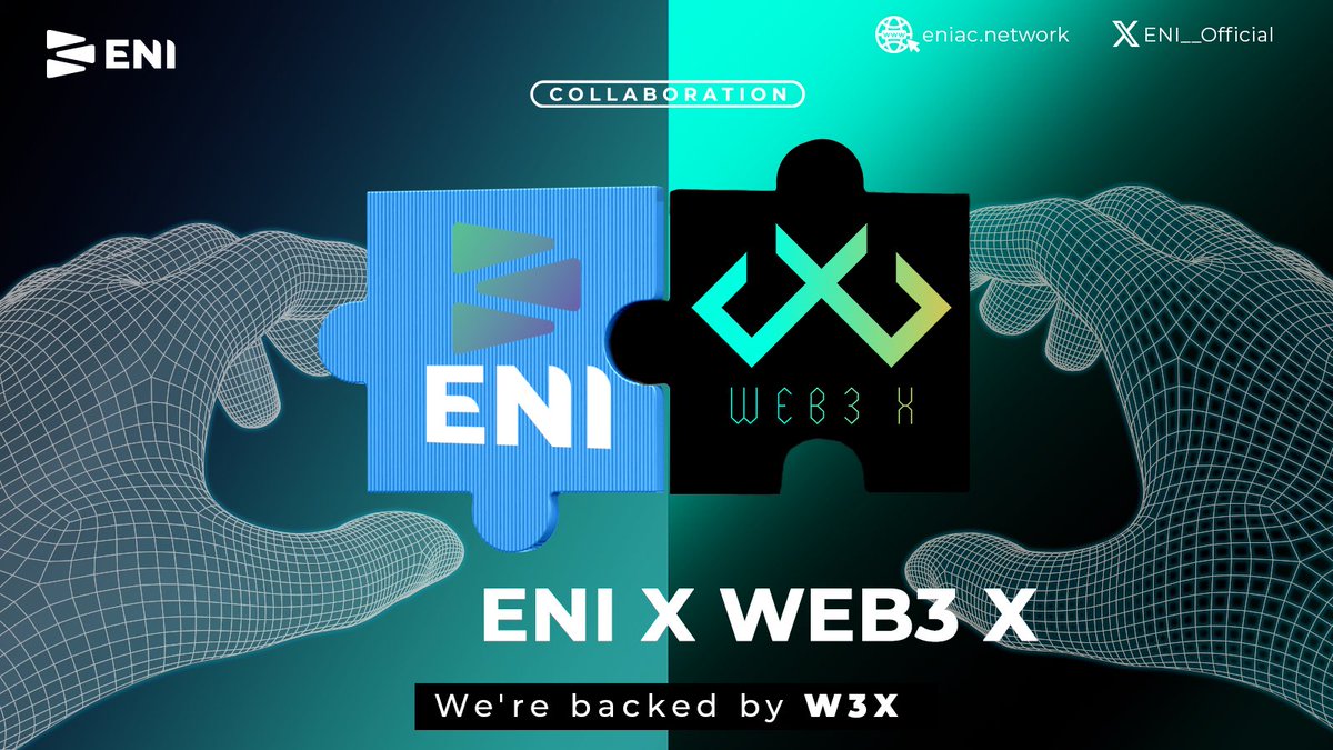 Big news! <a href="/ENI__Official/">ENI</a> is now proudly supported by <a href="/W3X_NW/">Web3 X</a> — a leading Web3 incubator and investment fund empowering developers across Southeast Asia and APAC! 🔥

#W3X will help us onboard more projects and attract greater attention in the Web3 space! 🎆

Stay tuned for