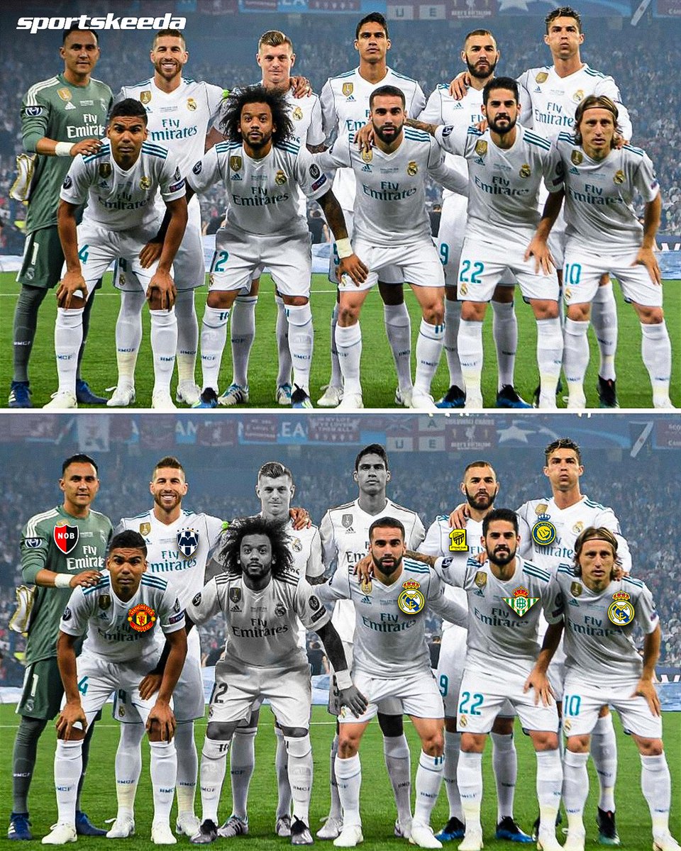 skworldfootball's tweet photo. 𝐖𝐡𝐞𝐫𝐞 𝐀𝐫𝐞 𝐓𝐡𝐞𝐲 𝐍𝐨𝐰: Real Madrid's 2017-18 UCL Winning XI 🏆

Los Blancos completed their historic three-peat 🥇🥇🥇 — one of the most iconic squads in Champions League history! ⚪️🌟

#RealMadrid #UCL #ChmapionsLeague https://t.co/ZBTl6Notog