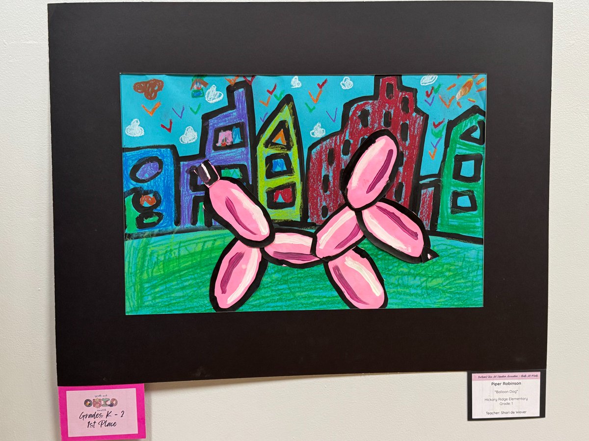 Special congratulations to Piper Robinson from Hickory Ridge for earning a 1st Place recognition for her piece!  <a href="/BCSDHRidge/">Hickory Ridge Elementary</a> <a href="/hrartstudio/">Shari de Wever</a>  #BrunswickPRIDE