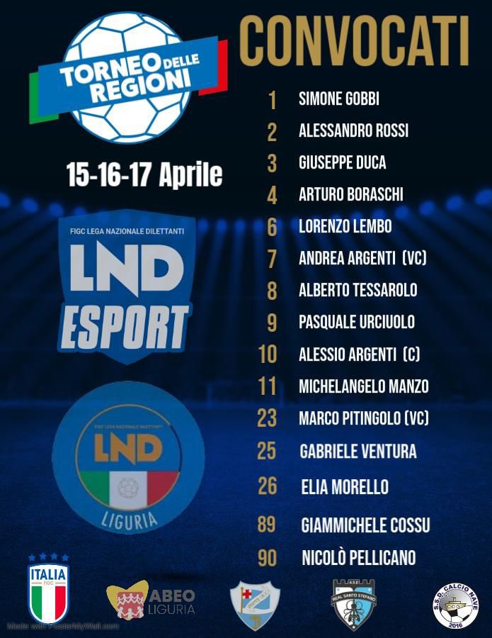 Siamo orgogliosi di comunicare che quattro nostri player sono stati convocati dalla selezione lnd cr liguria <a href="/napolinus/">Napolinus__1926</a> <a href="/Texpaciona/">Texpaciona</a> <a href="/ItalyfreakyElle/">Elia M (Master92)</a> e ks_yuzawarrior <a href="/NewsProclub/">News Proclub</a> <a href="/ProClubsRTweets/">ProClubsRTweets</a> <a href="/LNDEsport1/">LND Esport</a>