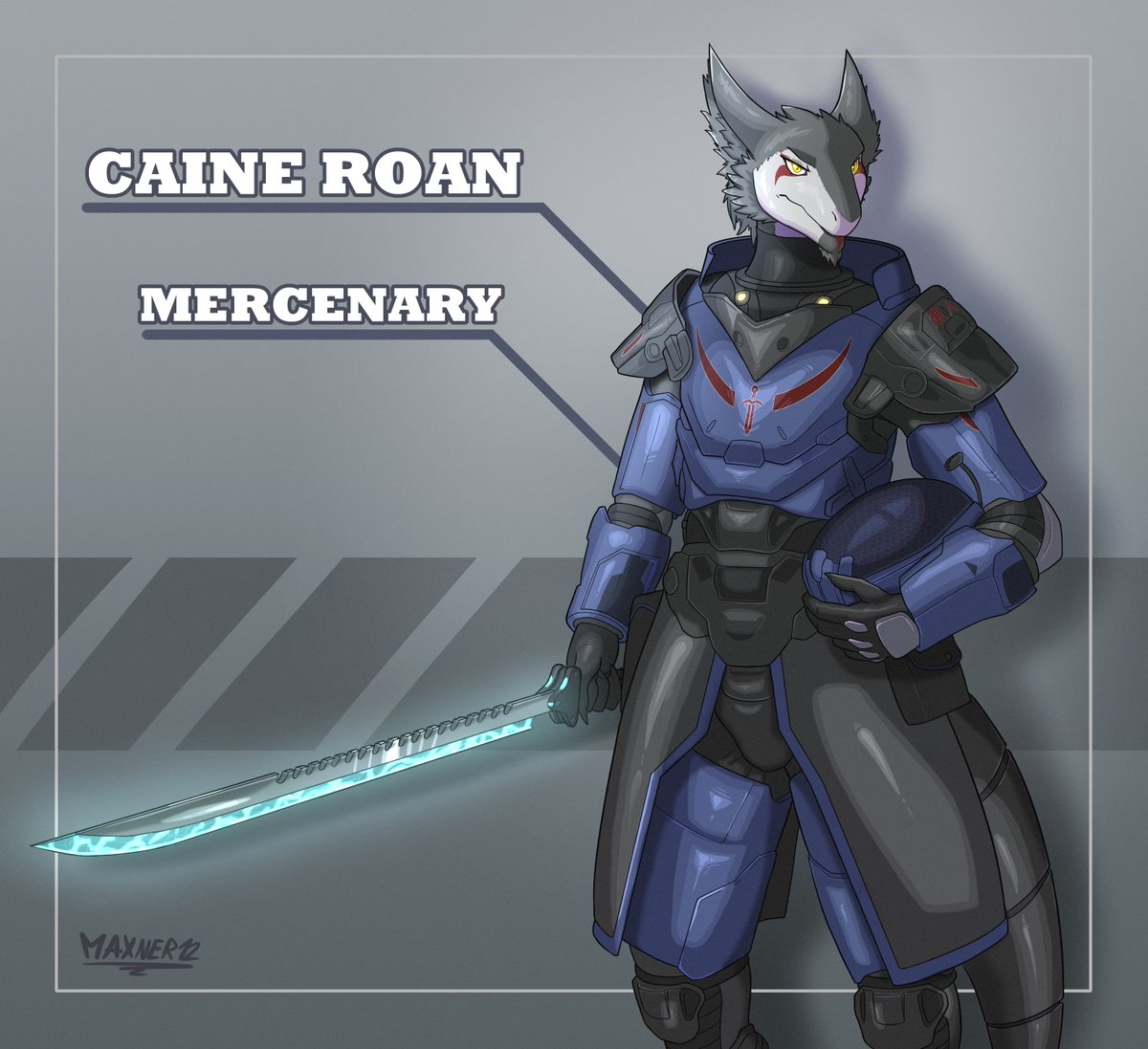 Commission i've drawn for <a href="/ArtisanDrachen/">Artificer Drachen</a> on FA, featuring his sergal all geared up.