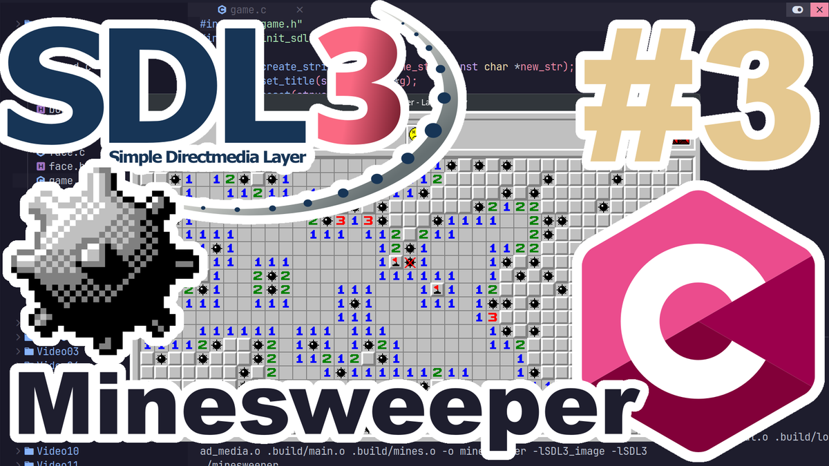 ProgramRainbow's tweet photo. Sprite Sheets and Border - Minesweeper / Prato Fiorito - Part 3 - C and SDL3.

In this video we will be loading sprite sheets. We will also draw the border of the game with a sprite sheet.

#SDL3 #C #Coding #Programming #GameDev #Minesweeper

https://t.co/UGyR2iRUDu https://t.co/3MHxCSPwib