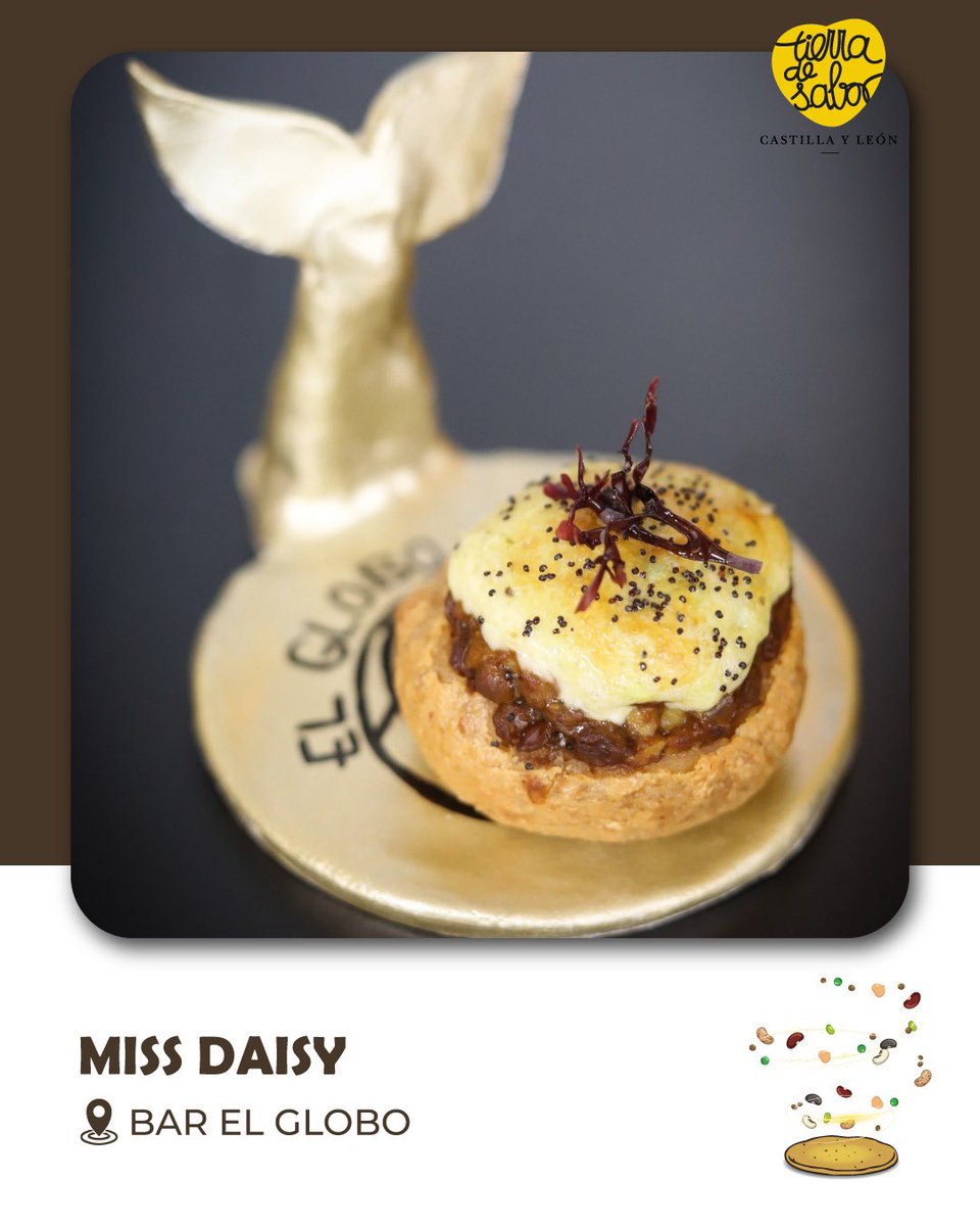 «Miss Daisy» de @chef_lolo_dl nos descubre otra manera de comer un guiso de lentejas. 
Un pan baozi hecho de #LentejadelaArmuñaIGP, hace de cazuela a un guiso de lentejas y chipirones al curry. La cremosidad de un gratinado de algas, lo corona. 

#desTAPAlasLEGUMBRES