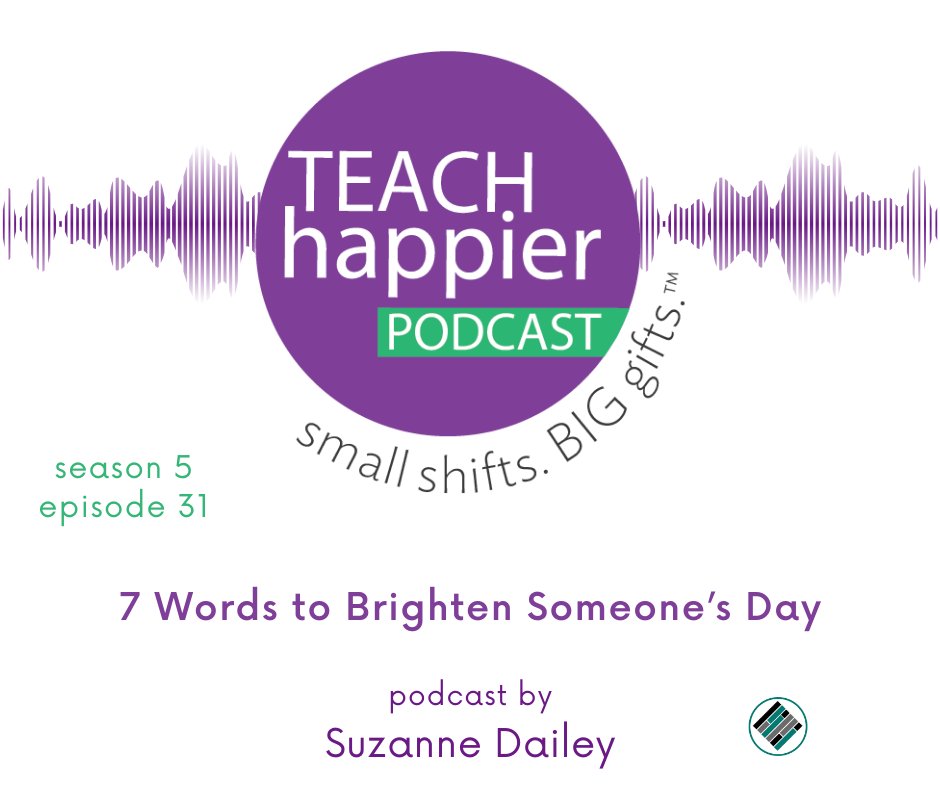 We’ve turned the calendar to April and have entered the 4th quarter of the school year. This week’s episode helps us learn how we can brighten someone’s day…7 words at a time!
Thanks for listening!
podcasts.apple.com/us/podcast/7-w…