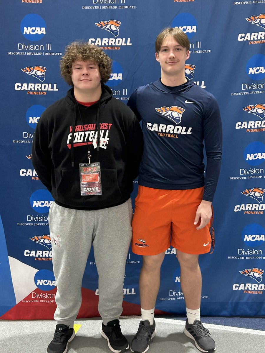 Logan Glovinski (@loganglovinski) on Twitter photo Had a fun day <a href="/piofootball/">Carroll U Football</a> today. Thanks <a href="/CoachHolleyCU/">Garren Holley</a> for the invite! <a href="/CoachBuddah/">Mike Budziszewski</a> <a href="/pacey_weber/">Pacey Weber</a>
<a href="/Coach_KramerFB/">Tyler Kramer</a> Had a fun day <a href="/piofootball/">Carroll U Football</a> today. Thanks <a href="/CoachHolleyCU/">Garren Holley</a> for the invite! <a href="/CoachBuddah/">Mike Budziszewski</a> <a href="/pacey_weber/">Pacey Weber</a>
<a href="/Coach_KramerFB/">Tyler Kramer</a>