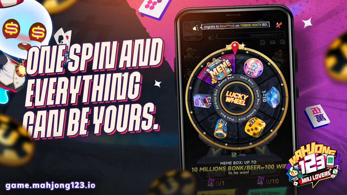 Whatever you need, you can get by spinning the wheel of fortune.
So take your spin now.