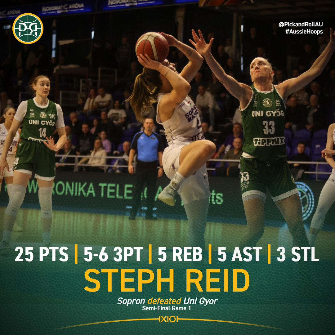 Steph Reid delivered an MVP-like performance as Sopron defeated Uni Gyor 93-73 in semi-final game 1 in the Hungarian league🔥🔥🔥
Uni Gyor's Darcee Garbin added 8 points and 2 rebounds in the loss.
#AussieHoops