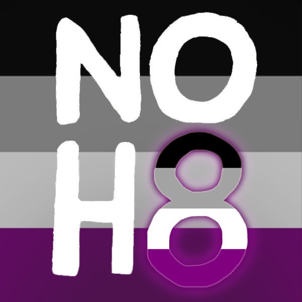 NOH8Campaign's tweet photo. Happy #InternationalAsexualityDay! #NOH8 🖤🤍💜 https://t.co/MtkE83IZMm