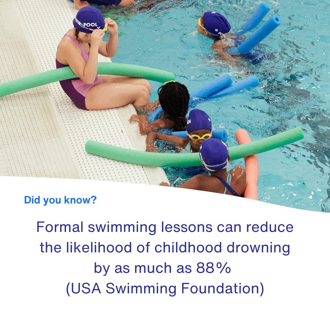 TrainDaly's tweet image. Every child deserves the chance to swim. Nearly 80% of kids in low-income homes don’t know how. Black kids drown at 3x the national rate. Swim lessons can cut drowning risk by 88%. Help us change the tide. Donate at givebutter.com/Bluefish2025   #SwimForAll #PlusPool