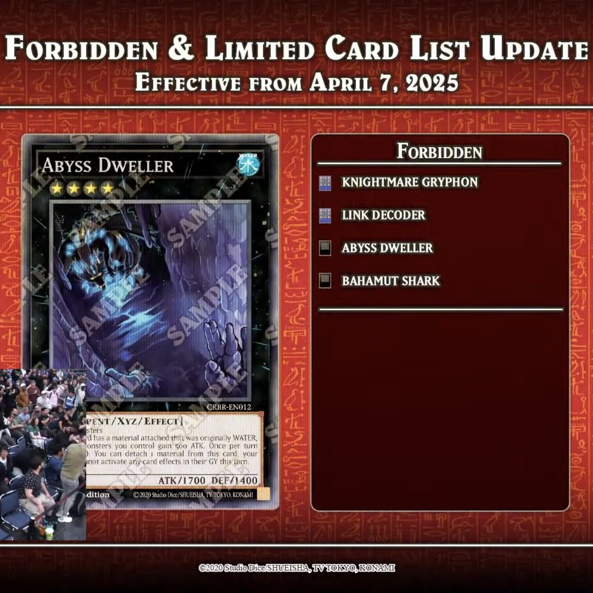 YuGiOhNewsTCG's tweet image. ❰𝗙𝗼𝗿𝗯𝗶𝗱𝗱𝗲𝗻 &amp;amp; 𝗟𝗶𝗺𝗶𝘁𝗲𝗱 𝗟𝗶𝘀𝘁❱
Konami revealed the latest #YuGiOhTCG Forbidden &amp;amp; Limited List update during the YCS Houston livestream❗️

#遊戯王 #YuGiOh #유희왕