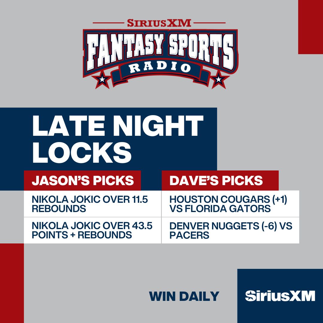 Fantasy Sports Radio (@siriusxmfantasy) on Twitter photo The <a href="/WinDailySports/">Win Daily Sports</a> show is live and <a href="/jasonmezrahi/">J</a> and <a href="/dgloeck/">Dave Gloeckner</a> are ready to help you prepare for the NBA slate and National Championship with some Late Night Locks! π The <a href="/WinDailySports/">Win Daily Sports</a> show is live and <a href="/jasonmezrahi/">J</a> and <a href="/dgloeck/">Dave Gloeckner</a> are ready to help you prepare for the NBA slate and National Championship with some Late Night Locks! π