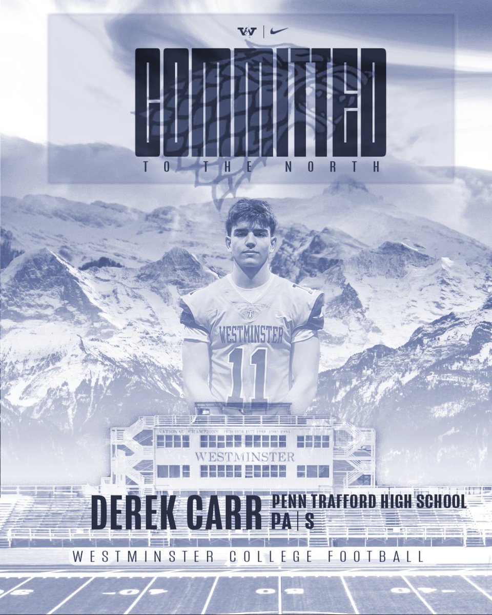 Derek Carr (@derekcarr_11) on Twitter photo I’m very excited to announce my commitment to <a href="/WCtitansFB/">Westminster Football</a> to continue you both my academic and athletic careers. Thank you to all of the people who helped put me in this position.
<a href="/ptwarriorfb/">PennTraffordFootball</a> <a href="/coachbenzel/">Scott Benzel</a> <a href="/_CoachHeck/">Jared Heck</a> <a href="/CoachMundis/">Connor Mundis</a> I’m very excited to announce my commitment to <a href="/WCtitansFB/">Westminster Football</a> to continue you both my academic and athletic careers. Thank you to all of the people who helped put me in this position.
<a href="/ptwarriorfb/">PennTraffordFootball</a> <a href="/coachbenzel/">Scott Benzel</a> <a href="/_CoachHeck/">Jared Heck</a> <a href="/CoachMundis/">Connor Mundis</a>