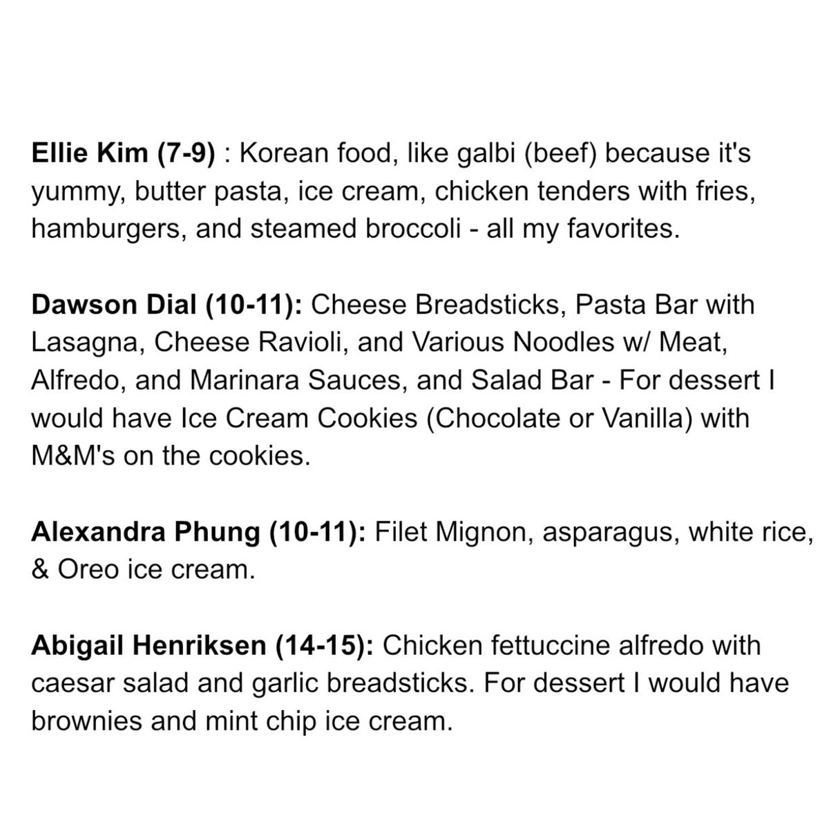 kclairerogers's tweet image. The Drive Chip &amp;amp; Putt kids were asked what their Masters champions dinner menu would look like and the kids who won gave some GREAT answers.