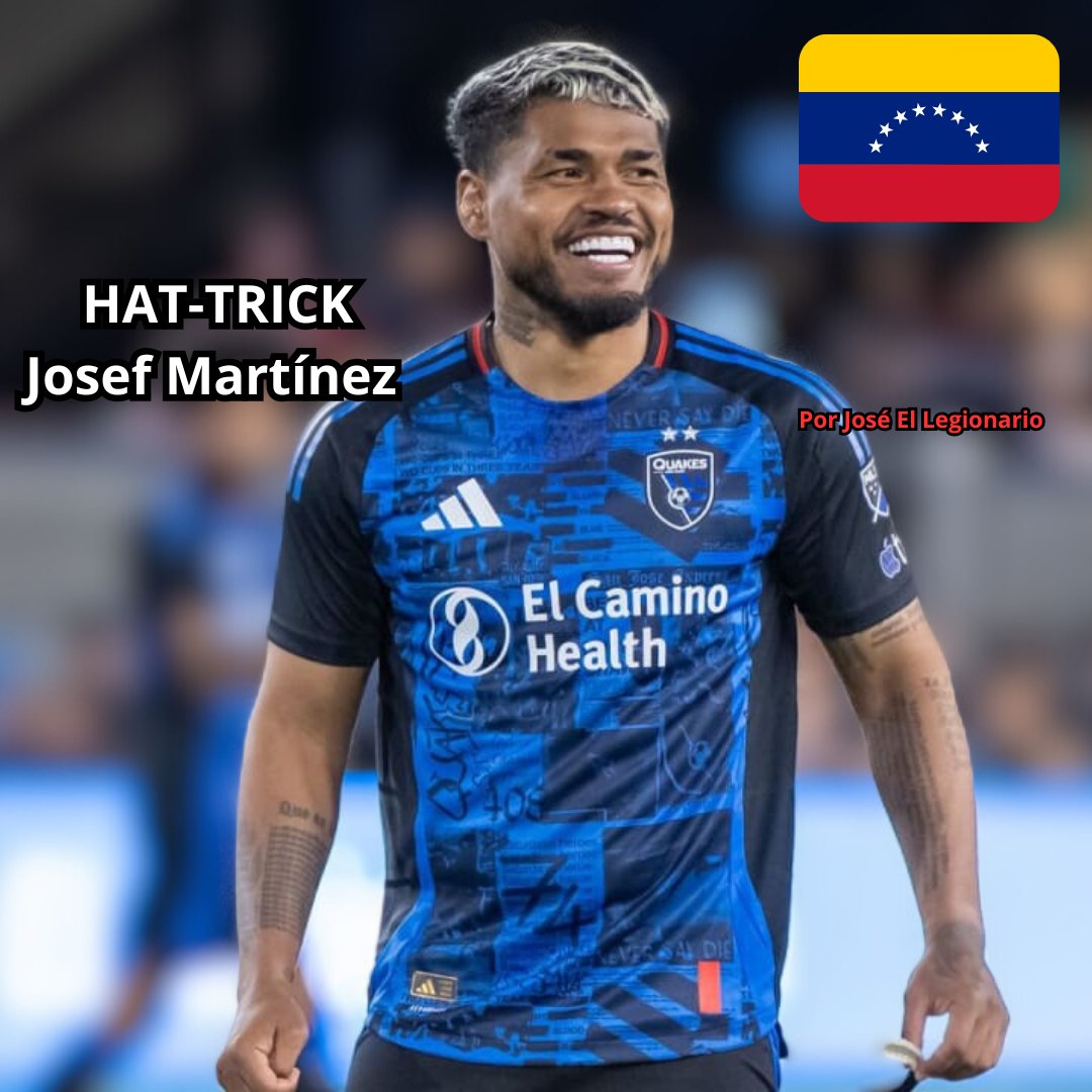 Soylegionario's tweet photo. Seguramente no le des like por no ser Messi, Cristiano, Lewandowski, Mbappé, Kane, Salah, o cualquier otro atacante extranjero.

Acaba de hacer un HAT-TRICK y se convirtió en el 6to futbolista con más goles en la MLS con 120. ⚽️⚽️⚽️

Con ustedes El Terremoto Josef Martínez. 🇻🇪 https://t.co/mmvq5YM0cK