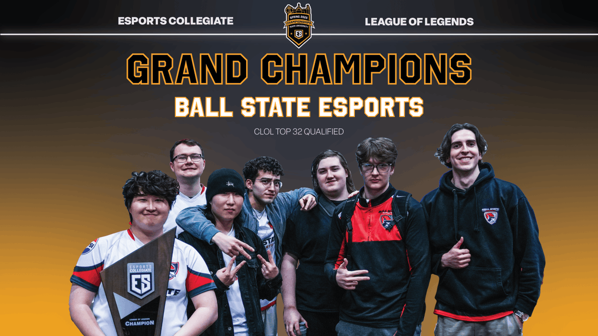🏆 THEY'RE CHAMPIONS! 🏆

@BSUEsports takes home the League of Legends Spring 25 ESC Championships title and the trophy! Congratulations!