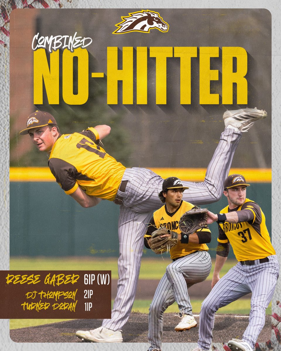 In today's victory over The Citadel, three Broncos combined to throw the 17th no-hitter in program history and first since 1997!

#BroncosReign