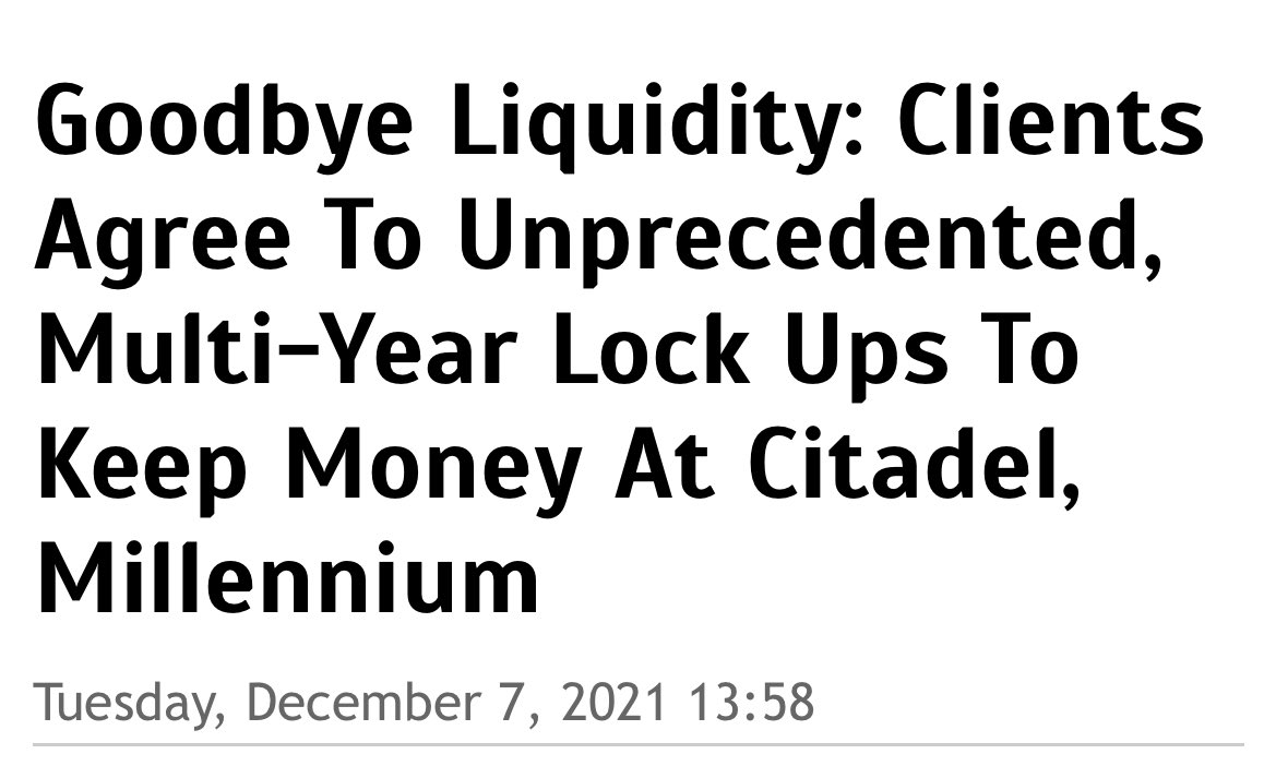 ApeAverage's tweet image. #Citadel and #Millennium both down in March.  Remember back in December of 2021 when #kengriffin had #Citadel clients agree to Multi-Year lock ups…