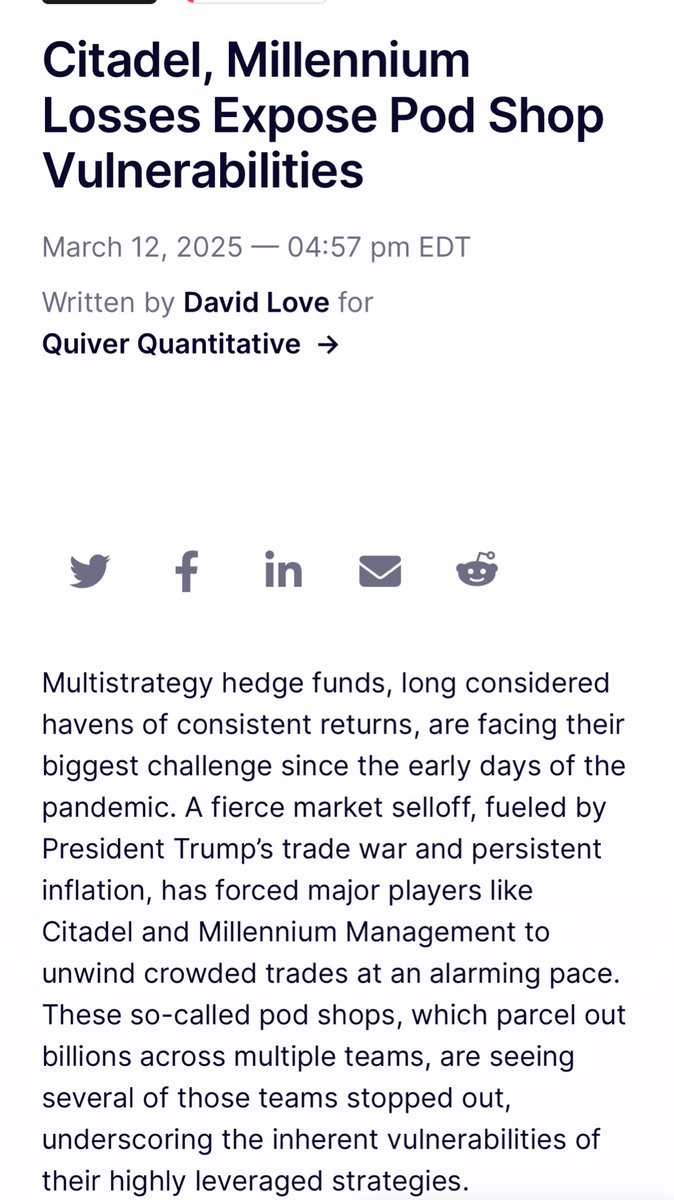 ApeAverage's tweet image. #Citadel and #Millennium both down in March.  Remember back in December of 2021 when #kengriffin had #Citadel clients agree to Multi-Year lock ups…