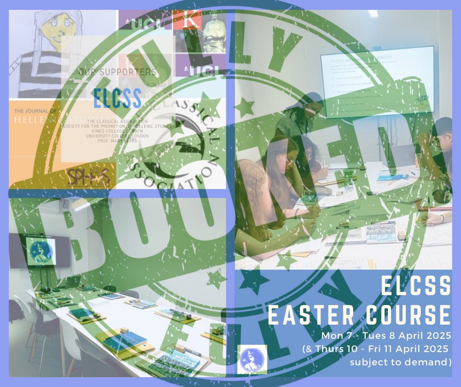 East London Classics Summer School (@elcss2) on Twitter photo 🏛️ELCSS Easter ‘25🏛️
Two-day revision course fully booked for tomorrow with 20 x Yr11 GSCE Latinists! ✅
A big shoutout to our supporters who ensure equity for everyone. ⬇️
💫<a href="/Classical_Assoc/">The Classical Association</a>
💫<a href="/wmarybeard/">mary beard</a>
💫<a href="/Hellenic_Soc/">Hellenic Society</a>
💫<a href="/ArtsHumsUCL/">UCL Arts & Humanities</a>
We couldn’t do it without you!👏🙏🏼 🏛️ELCSS Easter ‘25🏛️
Two-day revision course fully booked for tomorrow with 20 x Yr11 GSCE Latinists! ✅
A big shoutout to our supporters who ensure equity for everyone. ⬇️
💫<a href="/Classical_Assoc/">The Classical Association</a>
💫<a href="/wmarybeard/">mary beard</a>
💫<a href="/Hellenic_Soc/">Hellenic Society</a>
💫<a href="/ArtsHumsUCL/">UCL Arts & Humanities</a>
We couldn’t do it without you!👏🙏🏼
